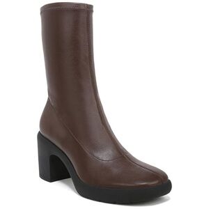 Vince Mandy Leather Mid Shaft Boot - chocolate brown leather/Square toe …